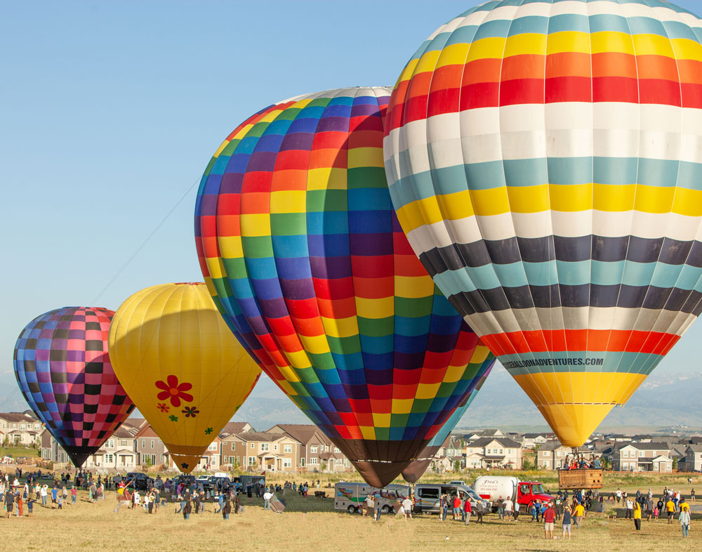 Hot-air balloons at dawn