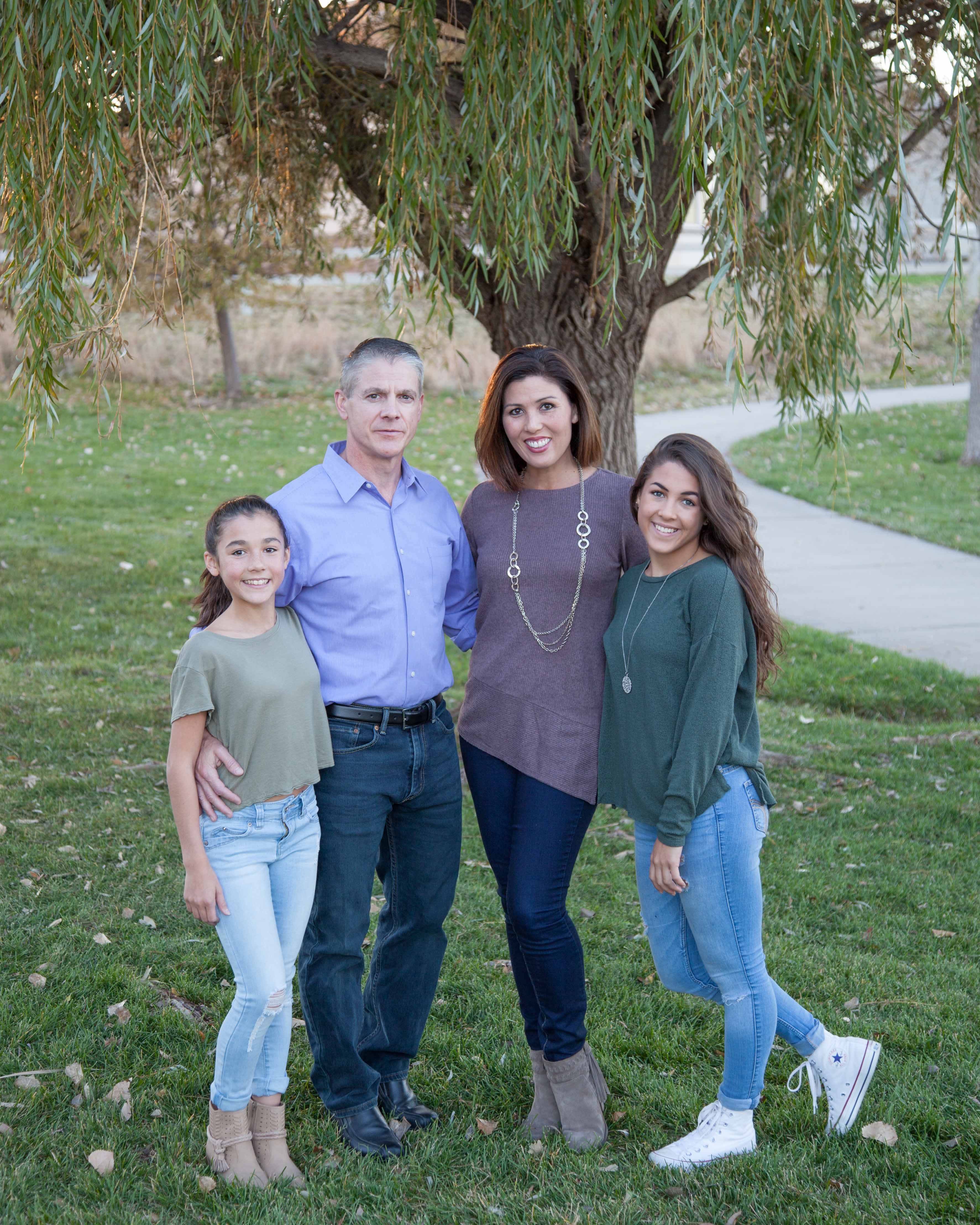 Family by the willow